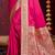 ruby pink silk blend woven work traditional saree