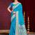 sky blue silk blend woven work traditional saree