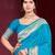 sky blue silk blend woven work traditional saree