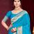 sky blue silk blend woven work traditional saree