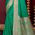 emerald green silk blend woven work traditional saree