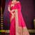 ruby pink silk blend woven work traditional saree
