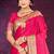 ruby pink silk blend woven work traditional saree