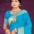 sky blue silk blend woven work traditional saree