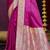 wine purple silk blend woven work traditional saree