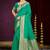 emerald green silk blend woven work traditional saree