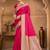 ruby pink silk blend woven work traditional saree