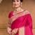 ruby pink silk blend woven work traditional saree