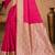 ruby pink silk blend woven work traditional saree