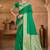 emerald green silk blend woven work traditional saree