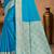 sky blue silk blend woven work traditional saree