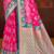 rani pink satin silk blend woven work traditional saree
