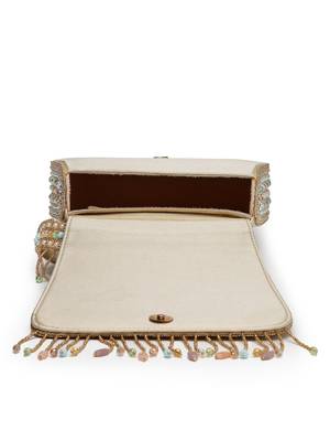  blush & bead gold satin concentric beadwork embellished clutch 7