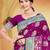 wine purple satin silk blend woven work traditional saree