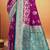 wine purple satin silk blend woven work traditional saree