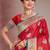 sindoor red satin silk blend woven work traditional saree