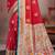 sindoor red satin silk blend woven work traditional saree