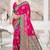 rani pink satin silk blend woven work traditional saree