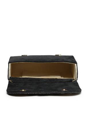  beaded botanica black suede swirl embellished clutch 7