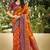 orange soft silk blend woven work traditional saree