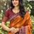 orange soft silk blend woven work traditional saree