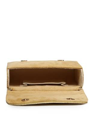 beaded botanica gold suede swirl embellished clutch 7