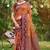 orange soft silk blend woven work traditional saree