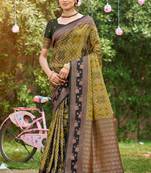 light green soft silk blend woven work traditional saree