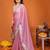 pink mannequin embroidery  work  saree 