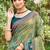 sea green soft silk blend woven work traditional saree