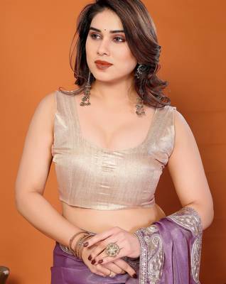 purple mannequin embroidery  work  saree  4