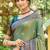 pear green soft silk blend woven work traditional saree