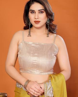 yellow mannequin embroidery  work  saree  4