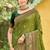green soft silk blend woven work traditional saree