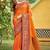 orange soft silk blend woven work traditional saree