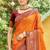 orange soft silk blend woven work traditional saree