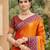 orange soft silk blend woven work traditional saree