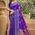 purple soft silk blend woven work traditional saree