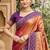 peach soft silk blend woven work traditional saree