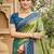 olive green soft silk blend woven work traditional saree