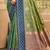 olive green soft silk blend woven work traditional saree