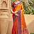 orange soft silk blend woven work traditional saree