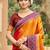 orange soft silk blend woven work traditional saree