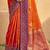 orange soft silk blend woven work traditional saree