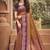 brown  soft silk blend woven work traditional saree