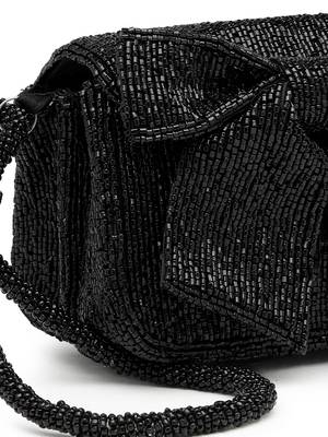  beaded muse black cotton statement bow embellished clutch 8