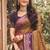 brown  soft silk blend woven work traditional saree
