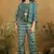 Rama Green Embroidery Jacket Style Palazzo Ethnic Set For Kids Girls