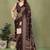 coffee printed, blocked printed daily wear chiffon, georgette saree with blouse