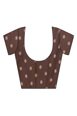 coffee printed, blocked printed daily wear chiffon, georgette saree with blouse 5